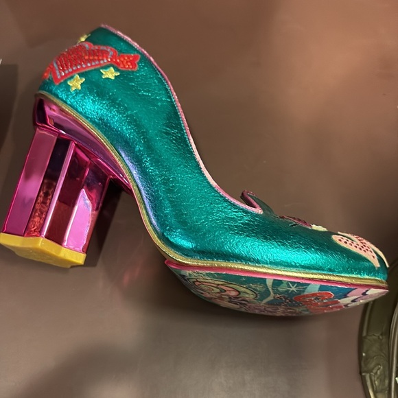 Irregular Choice Size 7.5/38 - Very Funky Teal and Pink 3" Star Shaped Heels - Picture 11 of 16